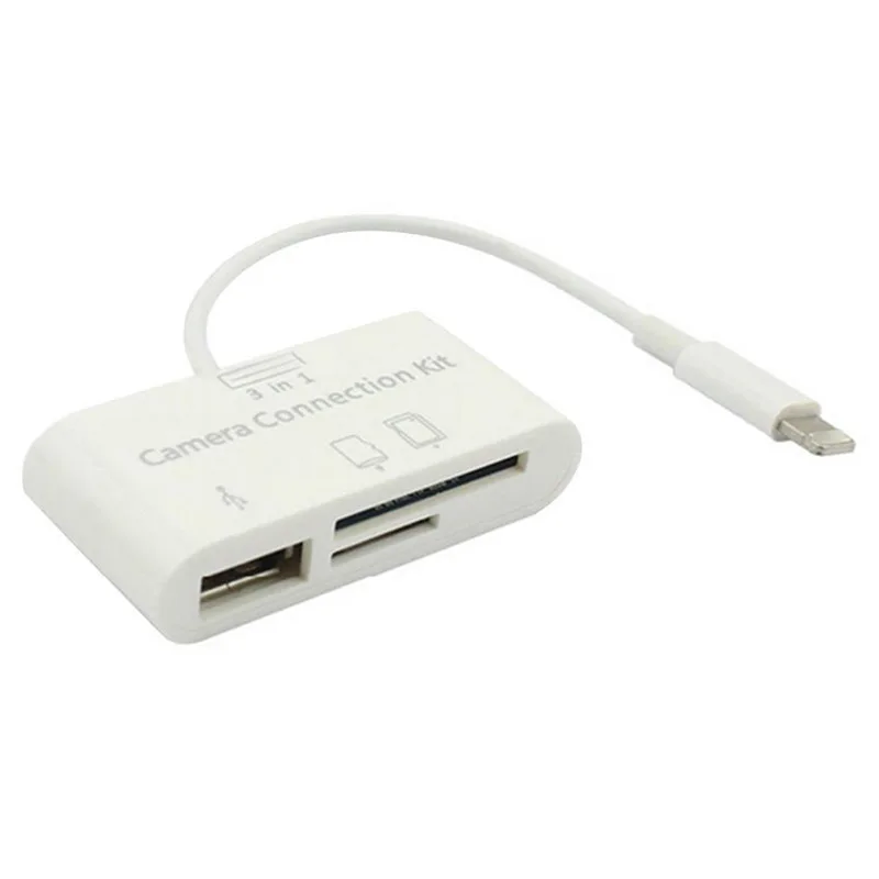 Кардридер 3 в 1 для планшетов IPad 4 Mini IOS 11 Micro SD MMC TF USB OTG Кабель-адаптер комплект