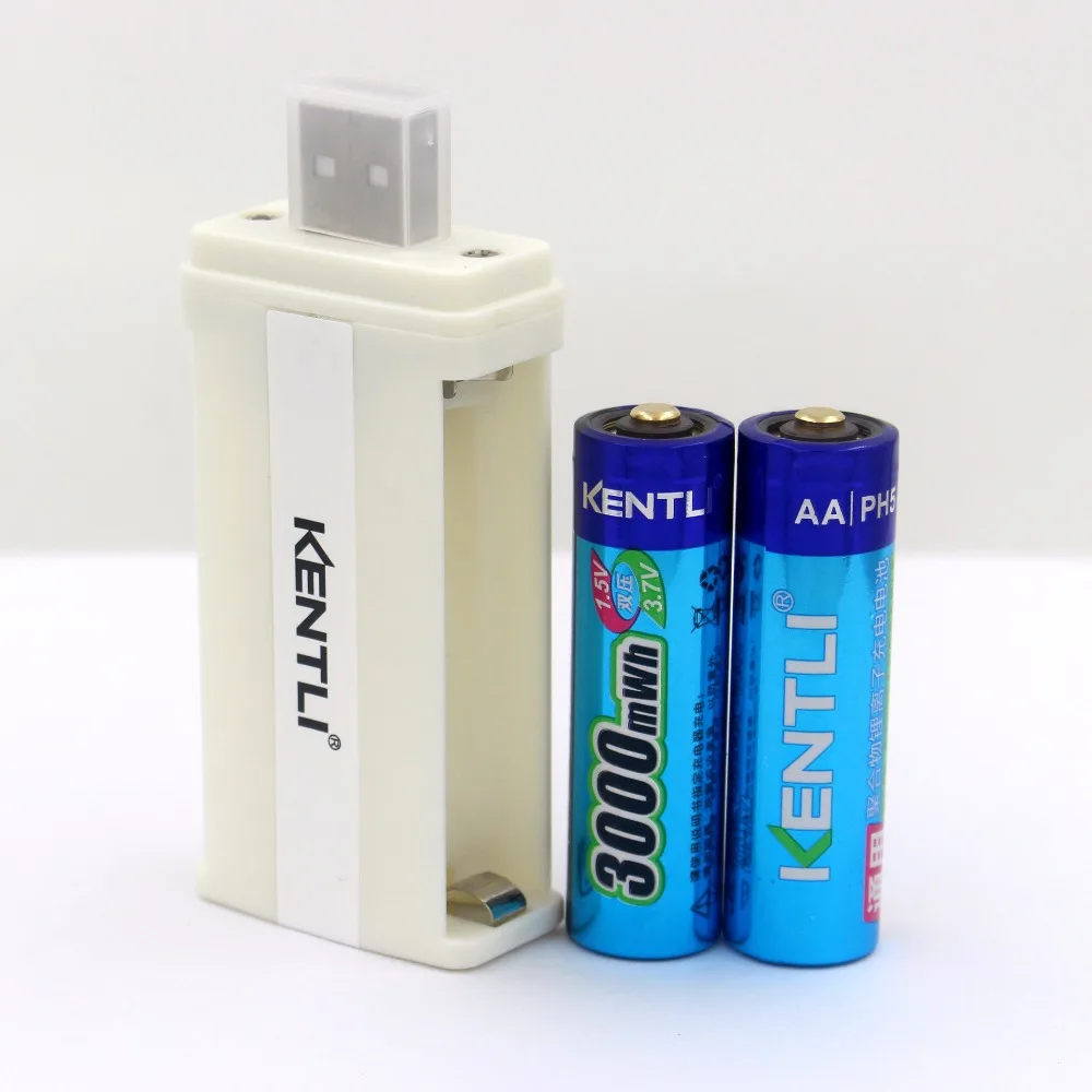 2 шт KENTLI 1 5 v 3000 mwh литий полимерные литиевые аккумуляторные батареи AA с слотами USB