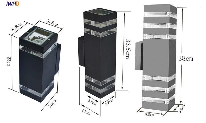 Простой Уличный настенный светильник IWHD водонепроницаемая настенная лампа из