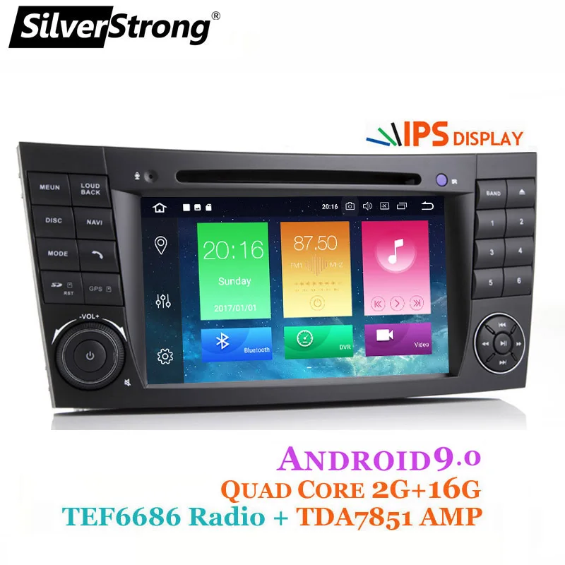 SilverStrong 2Din ips Android9.0 4G 64GB W211 радиоприемник dvd-проигрыватель для автомобиля для Mercedes Benz e-класс W211 E200 E220 E300 E350 E240 E260 E280