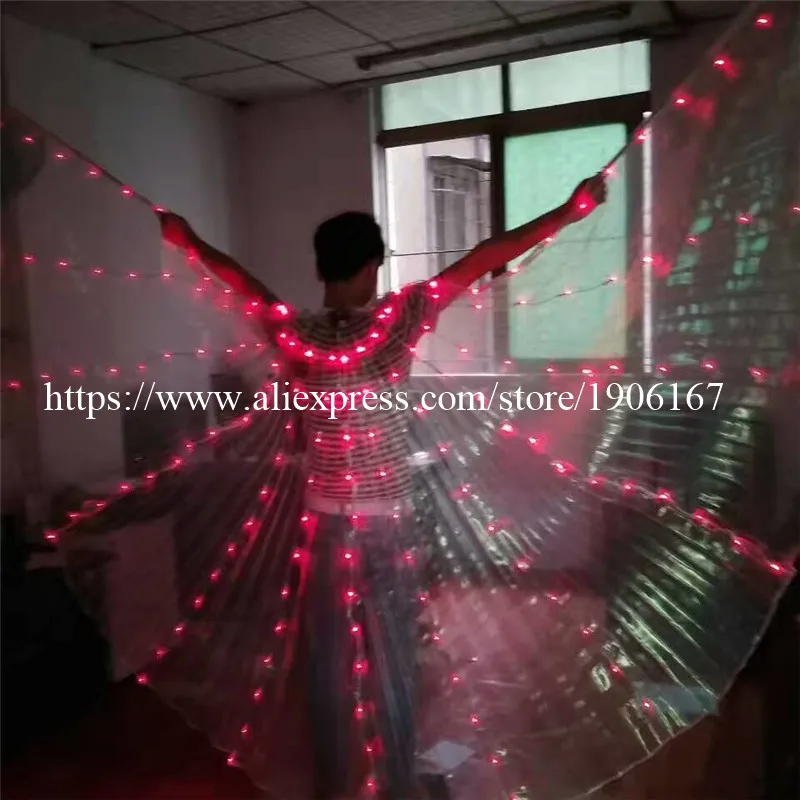 Женский Волоконно оптический костюм со светодиодными крыльями светится в