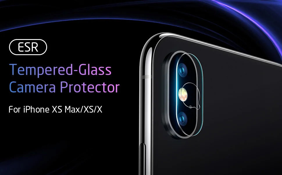 ESR 2 шт./лот ультра-тонкий объектив камеры протектор экрана для iPhone X Xs Max полное покрытие закаленное стекло прозрачная защитная пленка