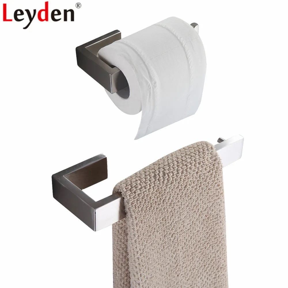 

Leyden Black Brushed 2pcs Bathroom Accessories Set 304 Stainless Steel Towel Ring Towel Holder Toilet Paper Holder Tissue Holder