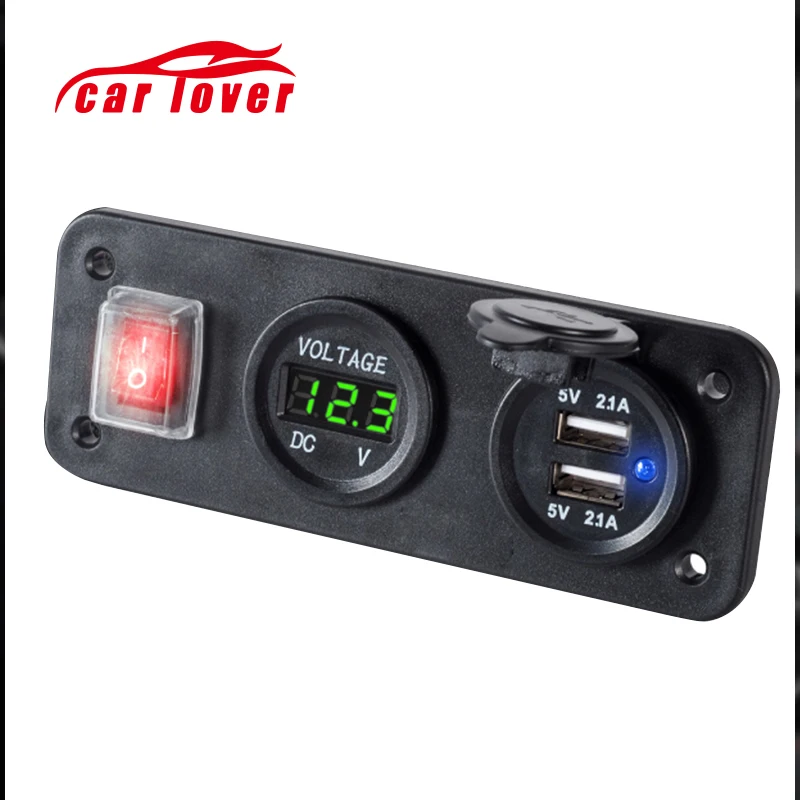 12 24 в USB зарядное устройство для мотоцикла Авто Грузовик ATV Лодка LED автомобиль 3.1A