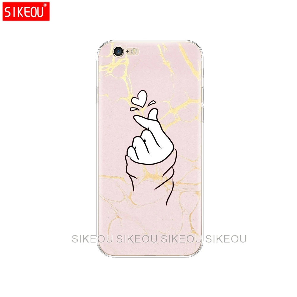 Силиконовый чехол для телефона Iphone 6X8 7 6s 5 5s SE Plus 10 XR XS Max черно белый с рисунком в