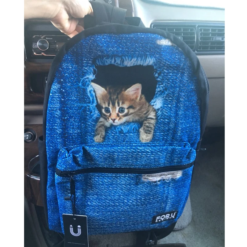 

FORUDESIGNS 3D Dog Backpack For Teenage Boy Men Casual Travel Backpack Canvas Bags Animal Mens Rucksack Mochila Infantil Daypack