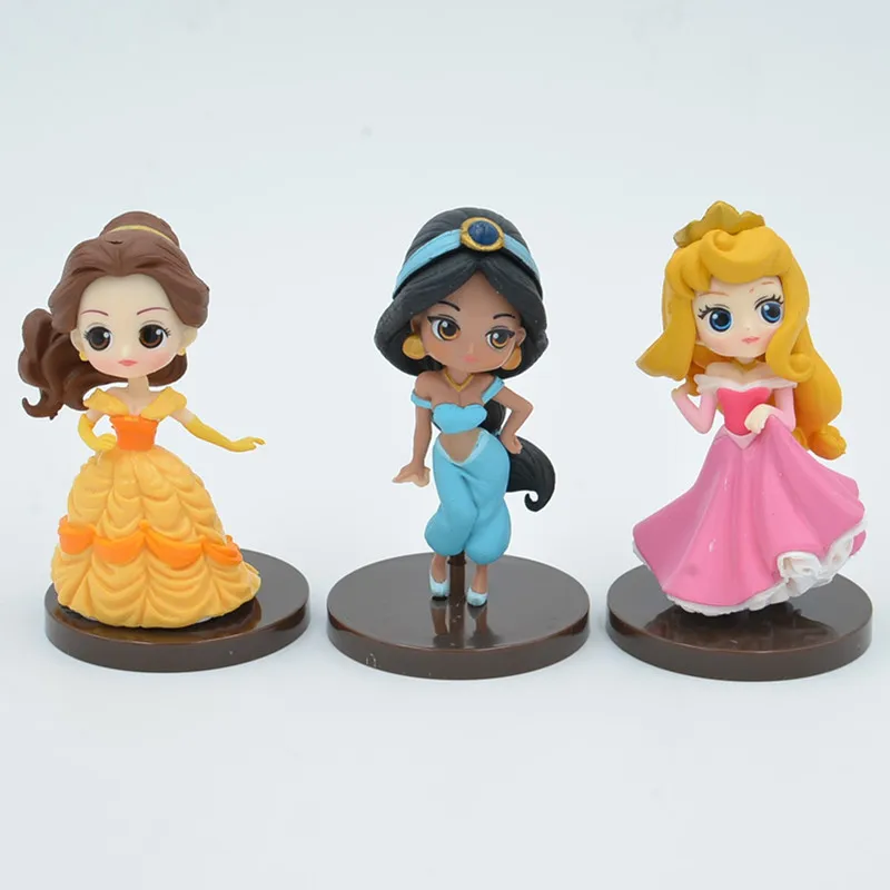 Мини фигурки героев мультфильмов Disney ПВХ 8 шт. 6 см Белоснежка Русалка Ариэль