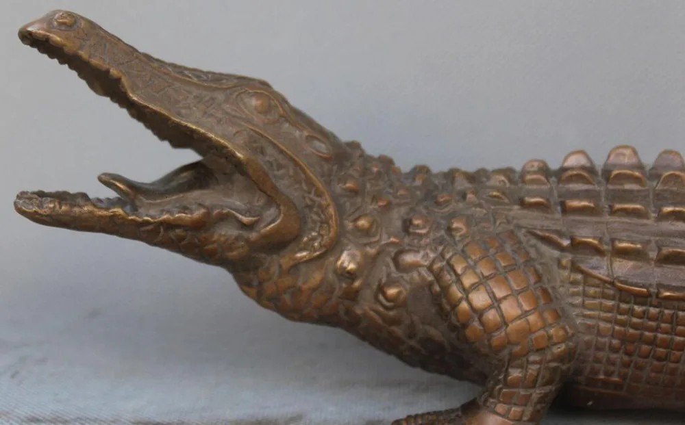 10 &quotкитайская Бронзовая статуя аллигатора под крокодила ящерицы|statue animal|statue