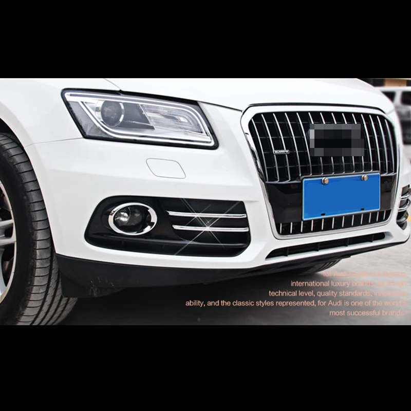 4 шт. Хром Передняя решетка туман светильник лампа полосы Накладка для Audi Q5 09 17|trim