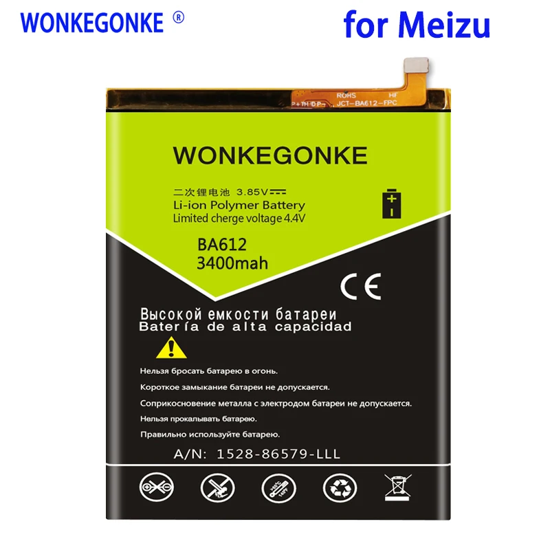

WONKEGONKE 3400mah Battery for Meizu Meizy 5S M6 12M M5 M612Q M5S BA612 Batteries with Tracking Number