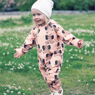 Одежда для новорожденных 2016 комбинезон + шляпа звериного стиля с капюшоном