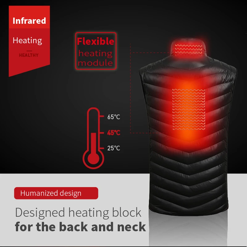 Новая мужская уличная USB Инфракрасная куртка с быстрым нагревом зимняя