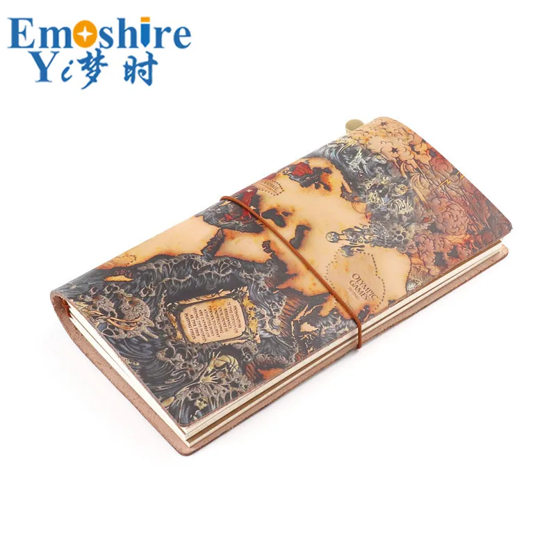 

Новый кожаный ноутбук Ретро Карта блокнот ручной свободный лист Портативный кожаный дневник путешественника заказной блокнот N143