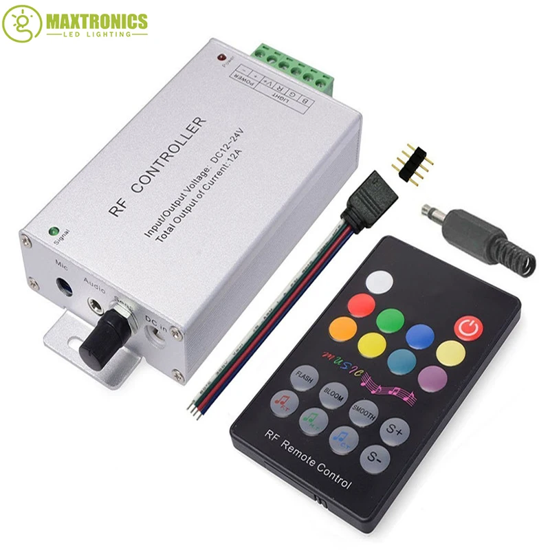 DC12V-24V 18 клавиш RGB музыкальный светодиодный пульт дистанционного управления РЧ датчик звука голосовое аудио управление для 3528 5050 RGB светодиодный светильник