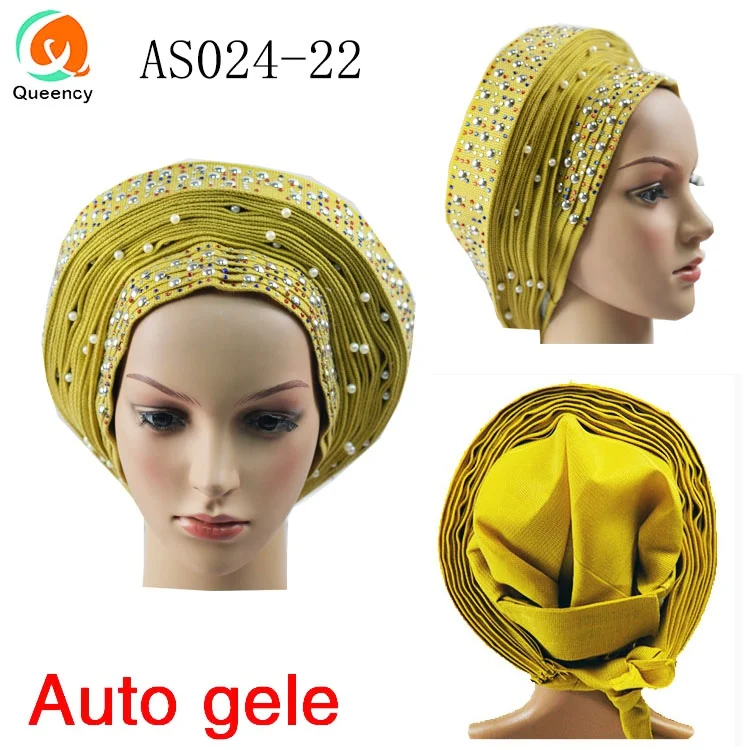 2018 африканские уже носить Aso Oke головной убор дамы партии или свадьбы Авто геле