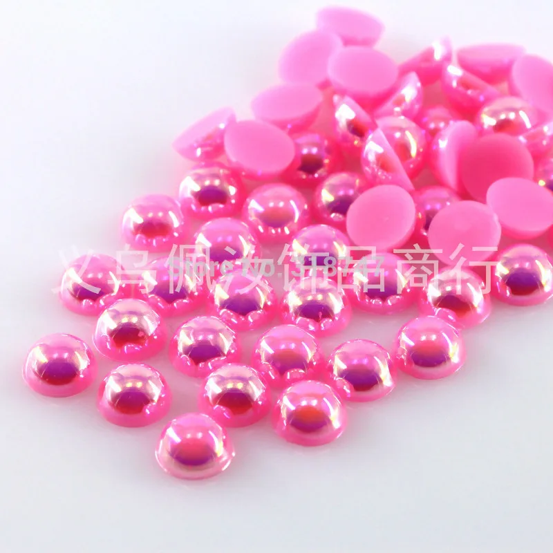 

Free Shipping 288Pcs/lot Size 6mm AB Color Imitation Pearls Half Round Flatback Beads DIY Decoration