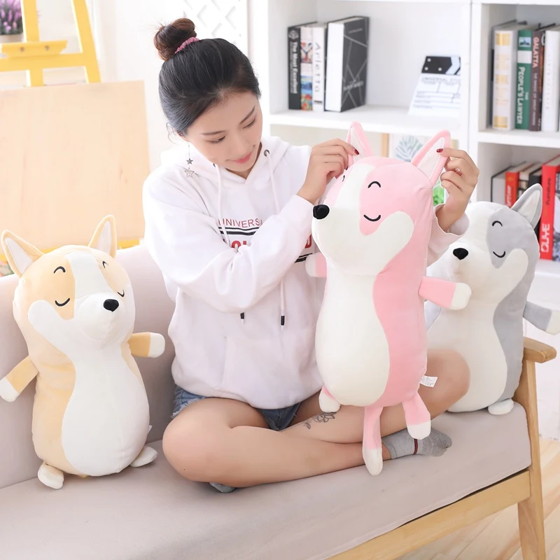 

1pcs 45/70cm Cute Animal Soft Pillow Standing Shiba Inu Plush Toy Stuffed Doll Birthday Presents For Children Kids