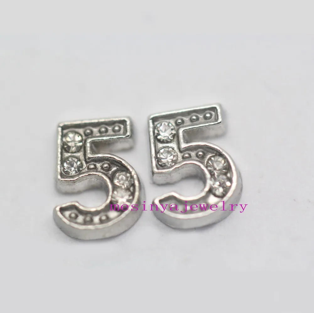 

10pcs number 5 floating charms for glass locket, FC-152