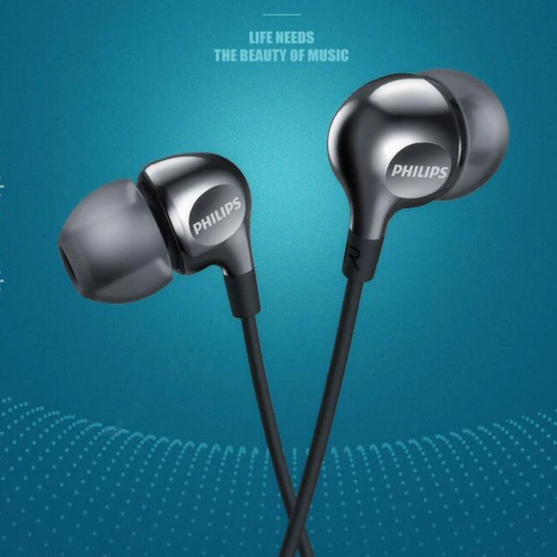 Проводные наушники с контроллером Philips SHE3705 с микрофоном 3,5 мм разъем в ухо стерео бас наушники для LG поддержка официальный