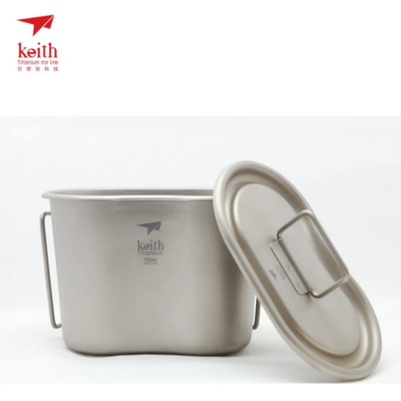Pаспродажа Бутылка для воды Ti3060 в стиле милитари, набор из титановой чашки для столовой, 1100 мл + 700 мл, для отдыха на открытом воздухе, кемпинга, двойного ...