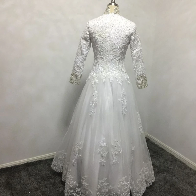 New Arrival White Long sleeve Wedding dresses 2021 Lace Beaded A-Line gown for Bridal vestido de noiva | Свадьбы и торжества