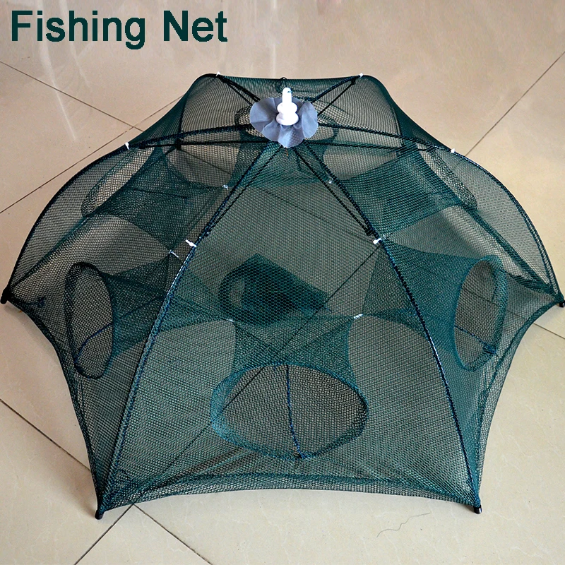 Акция автоматическая рыболовная сеть клетка для креветок нейлоновая Складная