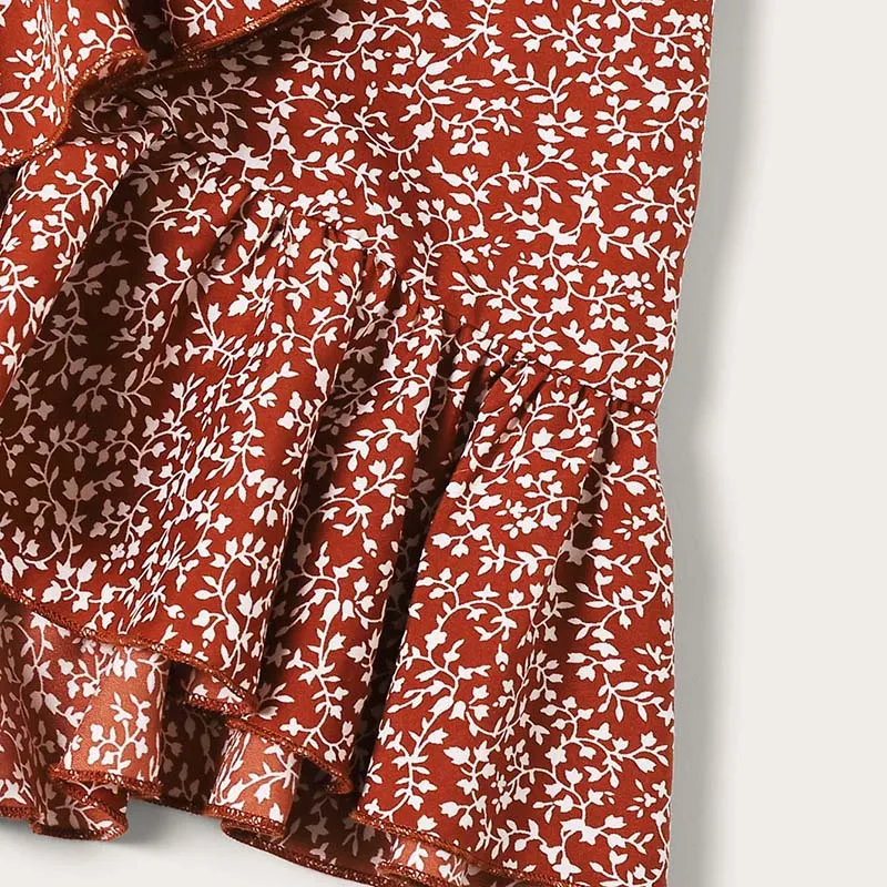 SHEIN Модный летний женский комплект из двух предметов: топ с открытыми плечами и юбка с рюшами