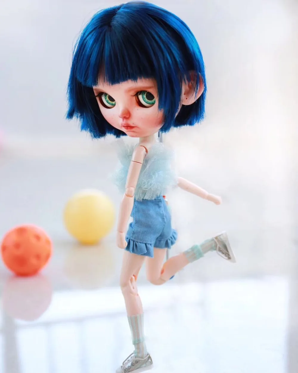 1/6 BJD 30 см игрушки куклы 19 шарниров высшего качества BJD шаровые шарниры синие короткие волосы классная девушка макияж кукла blyth