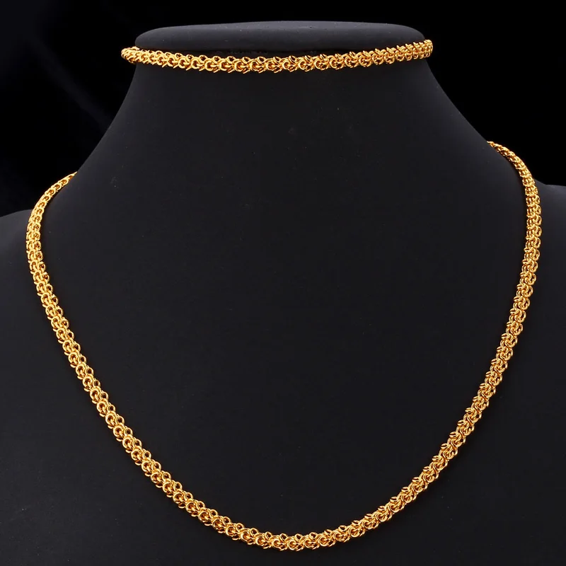 Нежный Италия браслет и ожерелье цепочка комплекты блестящие золотые блестки