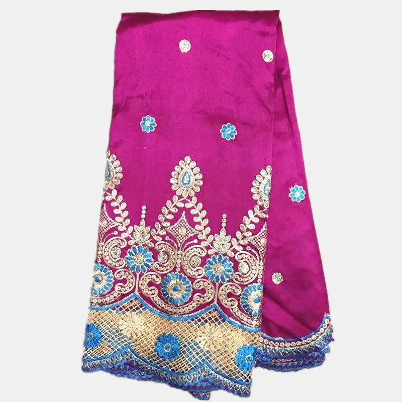 Модный желтый с хлопок вышитые Африки атласные шелка джордж кружевная ткань