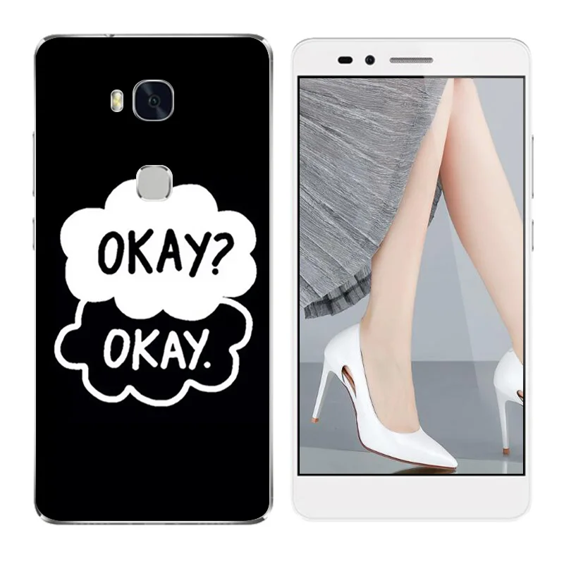 for Huawei Honor Play 5X / Black Letters Printing GR5 X5 KIW-TL00 KIW-TL00H Soft TPU Case |