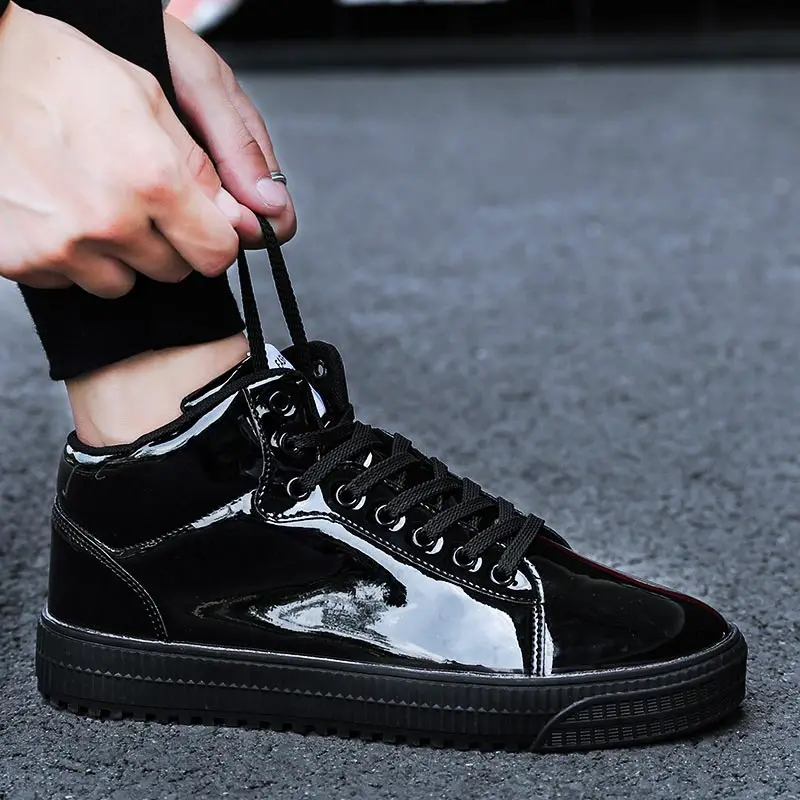black Zapatillas hombre/большие размеры; мужские кроссовки; спортивная обувь; спортивные мужские кроссовки; женские черные спортивные A-234 - Цвет: black
