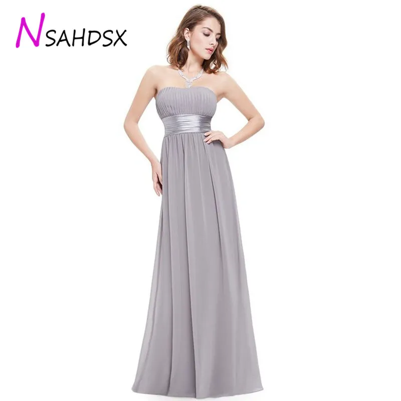 2019 распродажа платье без бретелек шифоновое длинное женское Новое банкетное