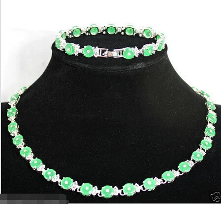 Новые Ювелирные Изделия Зеленый Круглый Монета Jade Посеребренная Браслет и