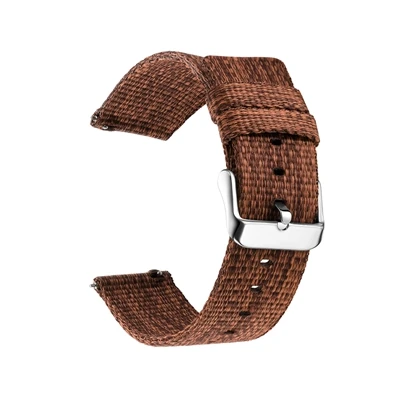 Brown strap Нейлоновый ремешок для samsung Galaxy gear S3 S2 класс мягкие холщовые браслеты для Amazfit bip Loop 22 мм 20 мм 24 мм универсальный браслет - Цвет: Brown strap