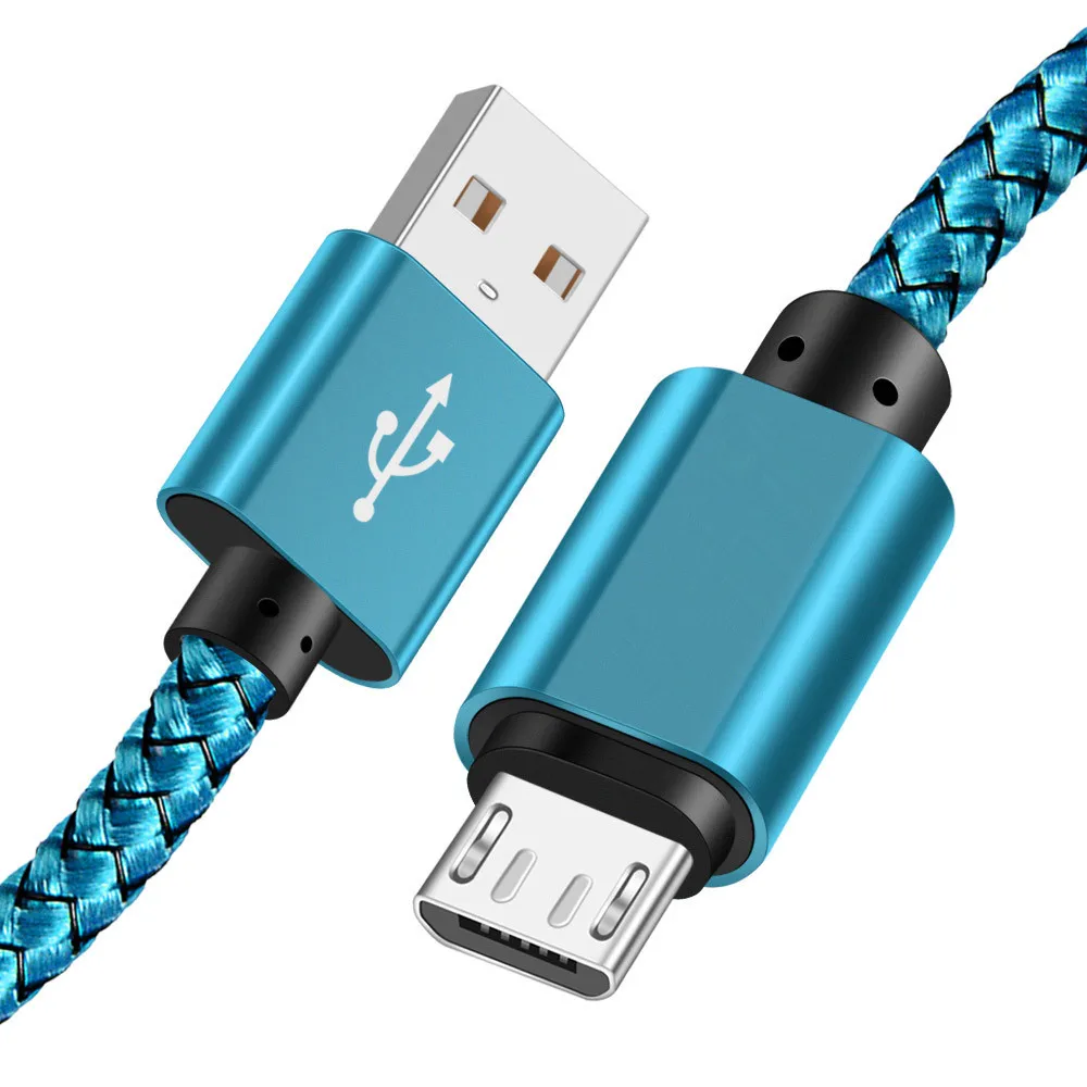 2 м Micro usb кабель для быстродействующего зарядного устройства для huawei Y5 7A honor 8X Redmi 6a примечание 6 pro для iphone 6 X мобильного телефона 8-контактный кабель для передачи данных - Цвет: Синий