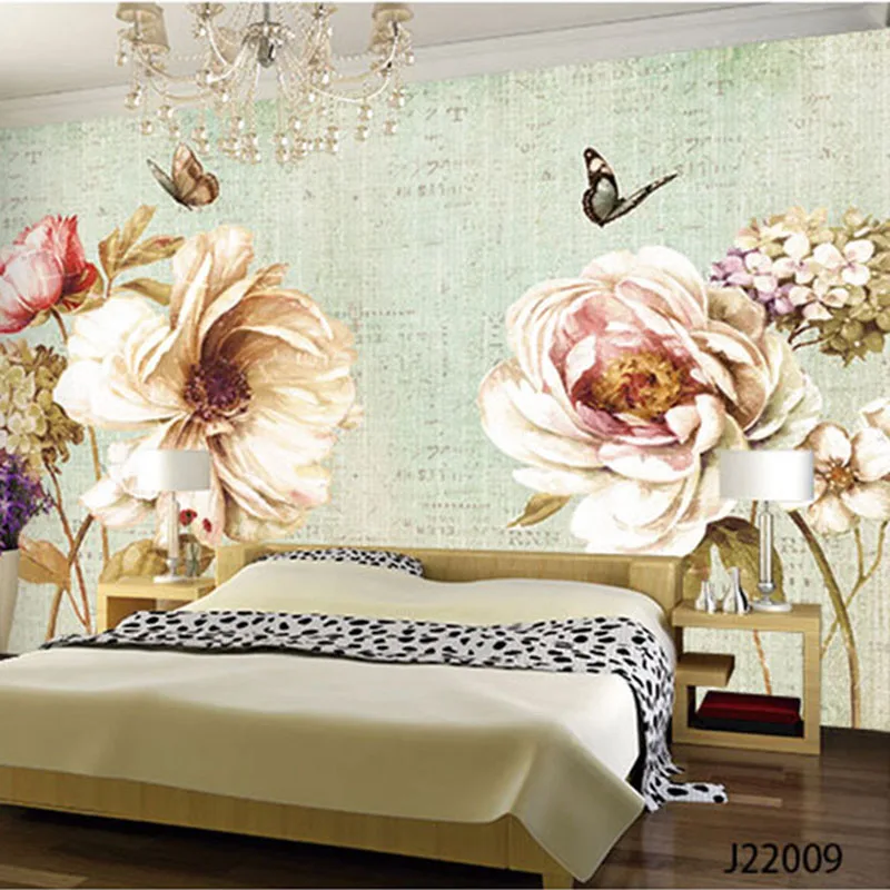 Custom 3D Print DIY Fabric &ampTextile Wallcoverings For Walls Wallpaper Velvet cotton and linen Living Room Seamless Flowers |