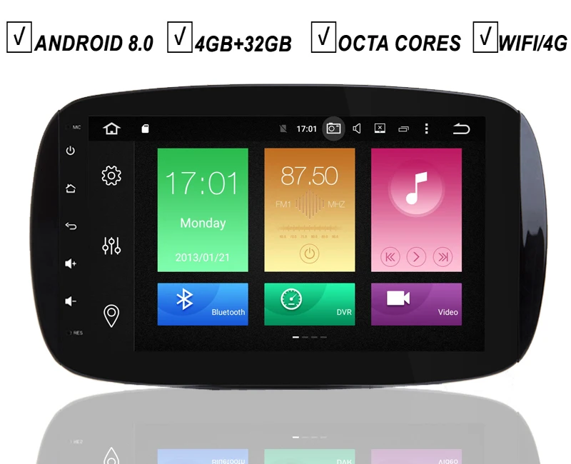 Полноразмерный сенсорный экран 9 дюймов Android 8 0 автомобильный DVD плеер с GPS для
