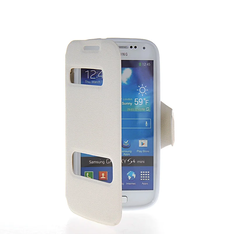 Чехол из искусственной кожи с окошком для samsung Galaxy S4 Mini I9190 I9192|Чехлы-книжки| |