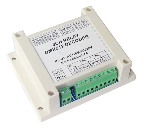 Новый высокого качества 1 шт. вход AC110 220V DMX RELAY 3 каналу dmx512 реле для использования