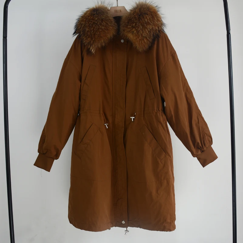 Winter Jacket Women 2018 Brand Real Raccoon Fur Collar Hooded Down Parka Female Outwear For Women's Warm Slim Jackets And Coats | Женская