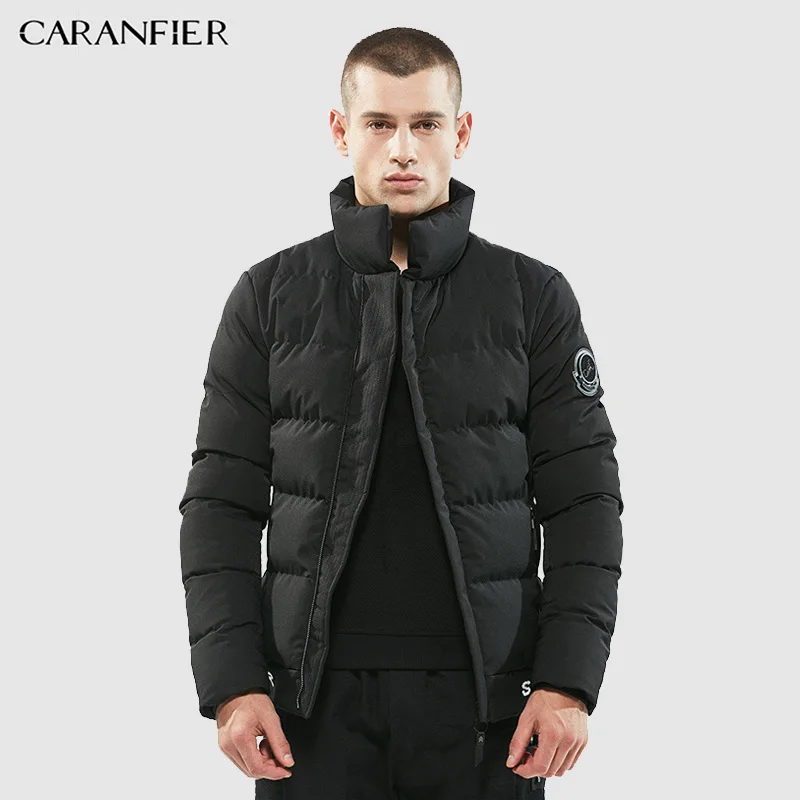 Caranfier Для Мужчин's Повседневные куртки одноцветное зимняя куртка мужчина