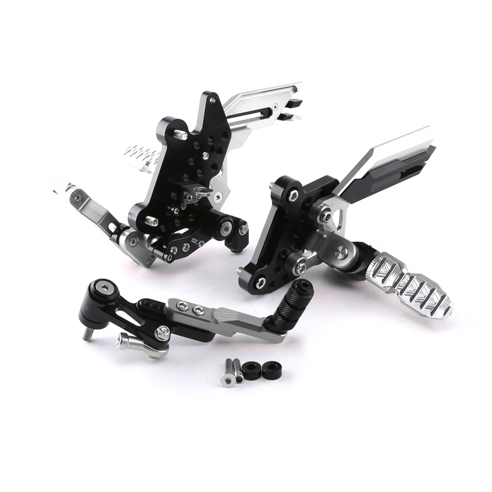 SMOK для Honda CBR650F CB650F Мотоцикл с ЧПУ Алюминиевый сплав Подставка для ног подножки задние наборы Rearset - Цвет: Серебристый