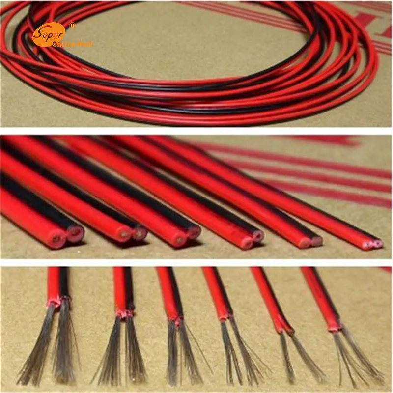 100 метров Луженая Медь 18-28AWG 2-контактный красный черный кабель, ПВХ изолированный провод электрический кабель 17/0. 16TS* 2 UL2468