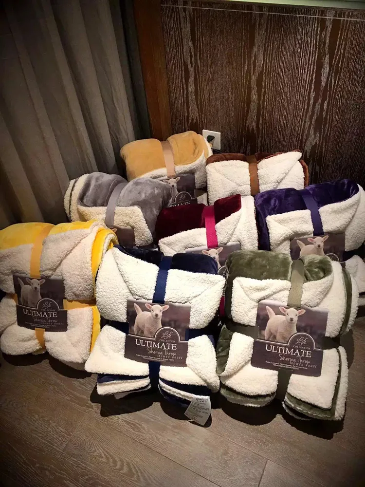 Mylb большое теплое толстое шерпа одеяло покрывало двустороннее пушистое