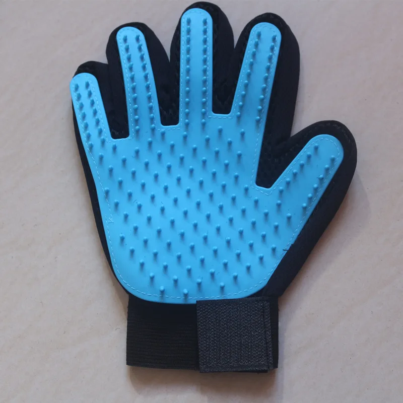 right light blue Осыпающиеся перчатки для кошек, инструменты для ухода за домашними животными, расческа для удаления кошачьей шерсти, щетка для массажа, принадлежности для домашних животных, аксессуары - Цвет: right light blue