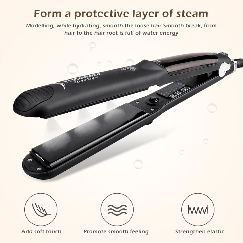 

Electric Heating Hair Curler Salon Beauty Hair Splint Styling Curling Iron Ceramic Steam Hair Straightener Modeling Tool