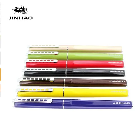 Перьевая ручка Jinhao 699 гладкая чисто белая с серебряной лестницей и зажимом 0 5 мм