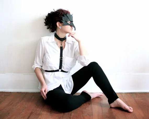 Кожа шорно ожерелье эластичный пояс черный бдсм фетиш воротник колье украшения