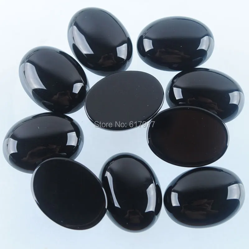 

Free shipping Natural Black Agates Gem Stones Oval Shape Cabochon CAB No Drilling Hole for Making Jewelry 15x20x6MM 20pcs TU3032